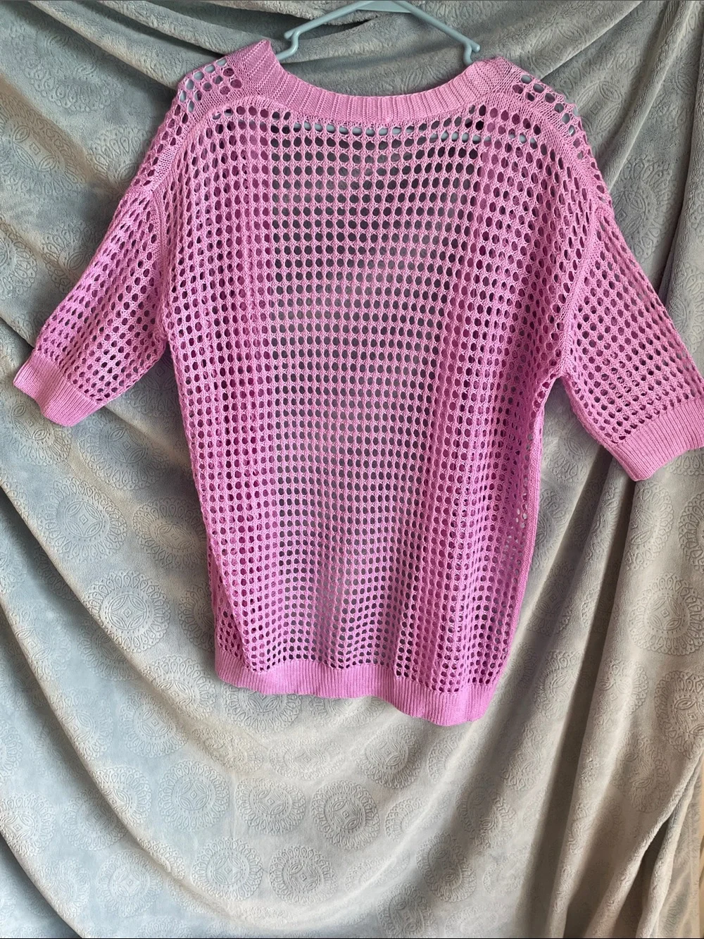 Lightweight Open-Knit Lavender Women’s Cardigan